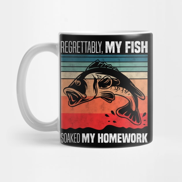 Regrettably, my fish soaked my homework - Funny Fish Homework Excuse by BenTee